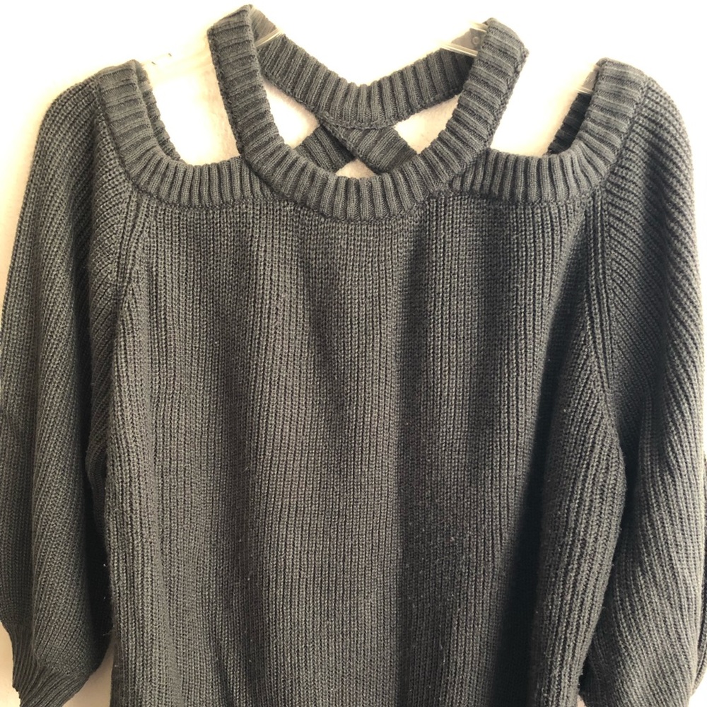 4/$20. Grey Peek-a-boo Shoulder Sweater